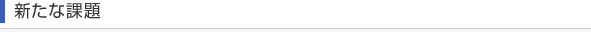 新たな課題